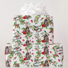 Kitten i Santa Hat Personalize Namn jul Presentpapper