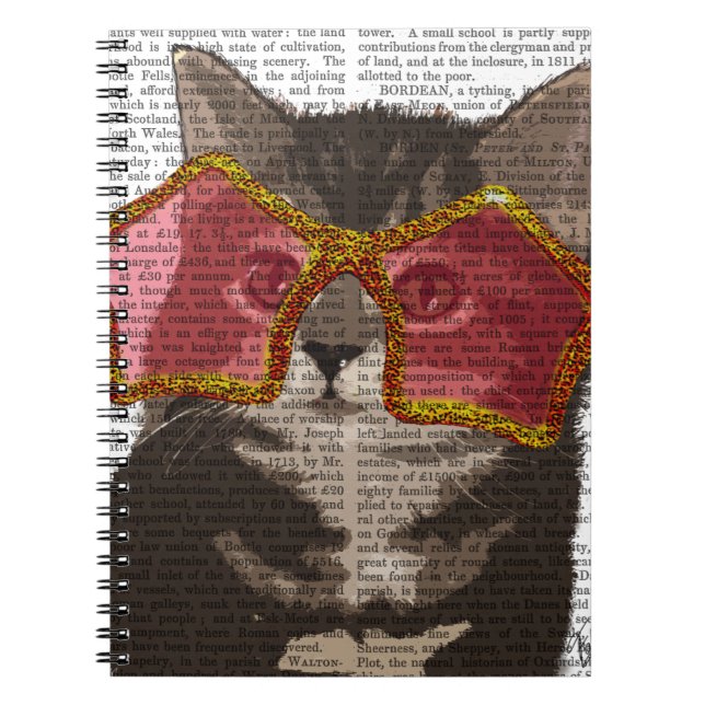 Kitten i Star Sunglasses Anteckningsbok Med Spiral (Framsidan)