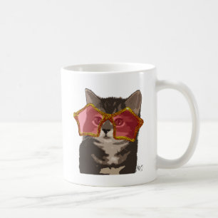 Kitten i Star Sunglasses Kaffemugg