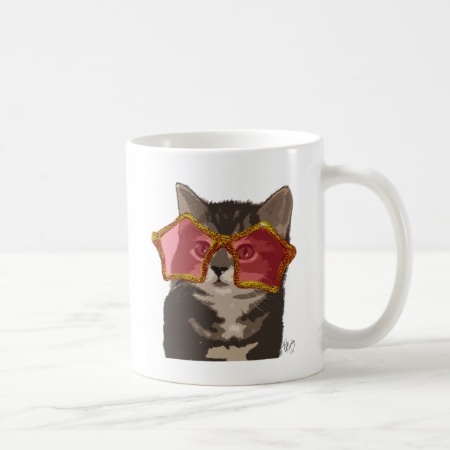 Kitten i Star Sunglasses Kaffemugg (Höger)