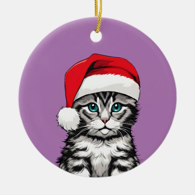 Kitten jul julgransprydnad keramik (Framsidan)