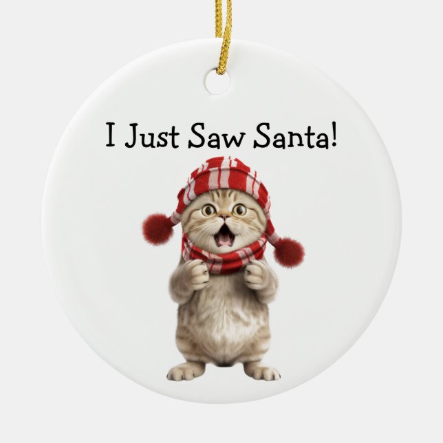 Kitten Jul Roligt Kat Ornament (Framsidan)