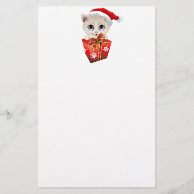 Kitten jultomten med Gift (Framsida)