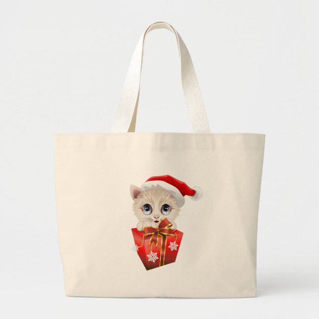 Kitten jultomten med Gift Jumbo Tygkasse (Framsidan)
