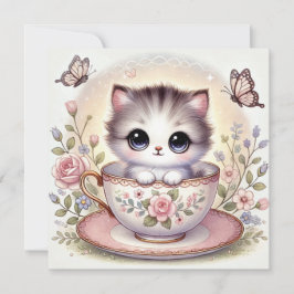 Kitten Kärlek anteckningskort Inbjudningar
