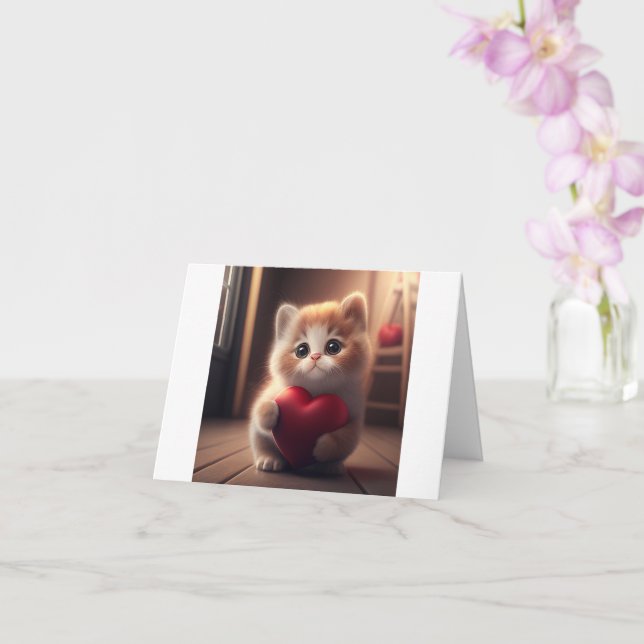 Kitten Kärlek Kort (Orkide)