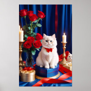 Kitten Kärlek Tender Romantic Bevackert Gift Poster