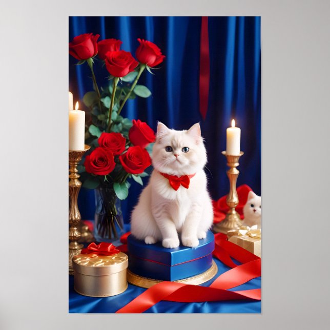 Kitten Kärlek Tender Romantic Bevackert Gift Poster (Framsidan)