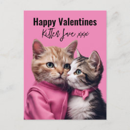 Kitten kärlek Valentine-kattlover ägare päls baby Vykort