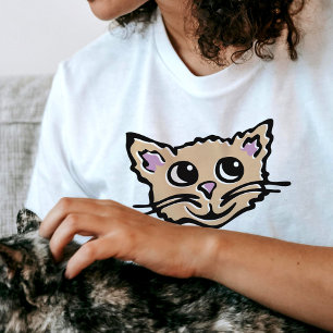 Kitten/kattens ansikte söta lycklig-t-shirt tröja