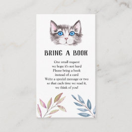Kitten Kattunge Baby Shower för ett Bok-klosur Tilläggskort