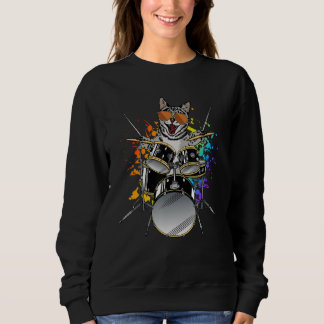 Kitten Kattunge Drummer Wearing Sunglasses Playin T Shirt