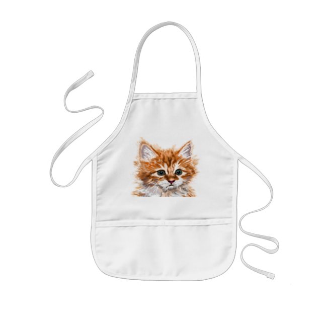 Kitten Kids' Apron Cute Baby Cat Barnförkläde (Framsidan)