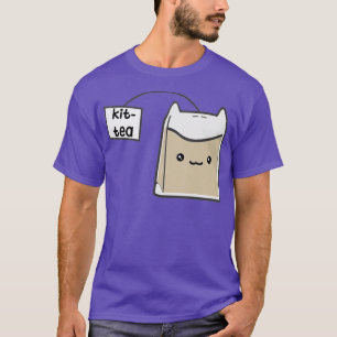 Kitten Kit Tea för Cat Lover Cute Art T Shirt