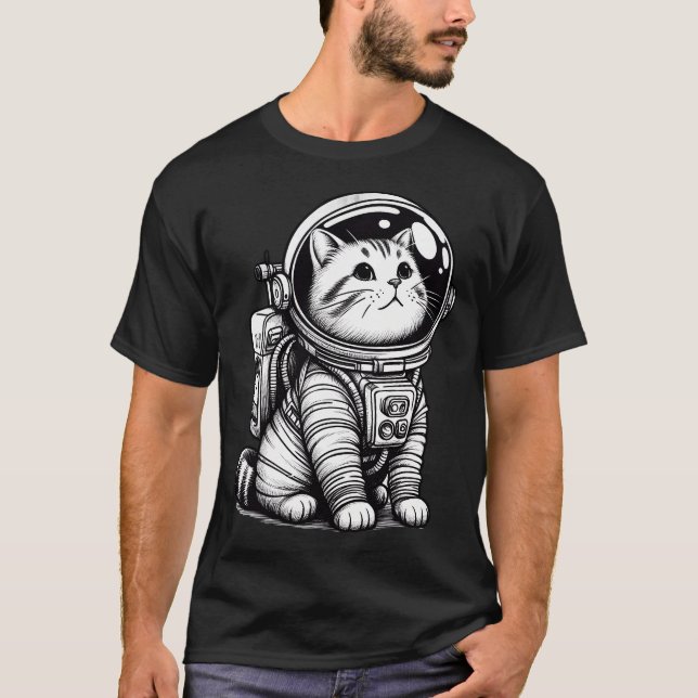 Kitten Kitten för katt för kål Astronaut T Shirt (Framsida)