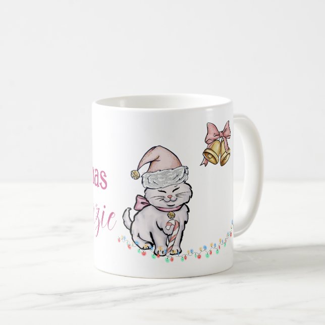 Kitten Kute i jultomten i ett eget namn Kaffemugg (Framsida höger)
