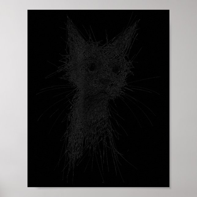 Kitten Lover Abstract Scribble Art Cute Cat Cat  Poster (Framsidan)