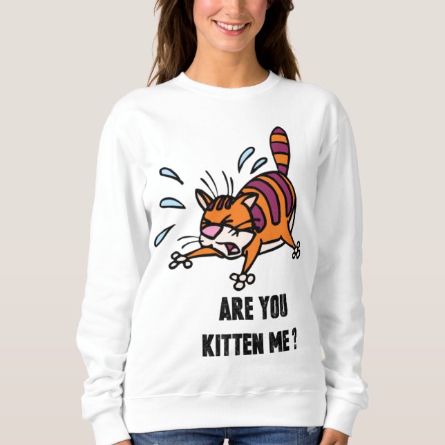 #Kitten Me? Kvinnors vanliga sötskjorta Tee (Framsida)