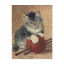 Kitten med boll av ull CC0194 Ronner-Knip