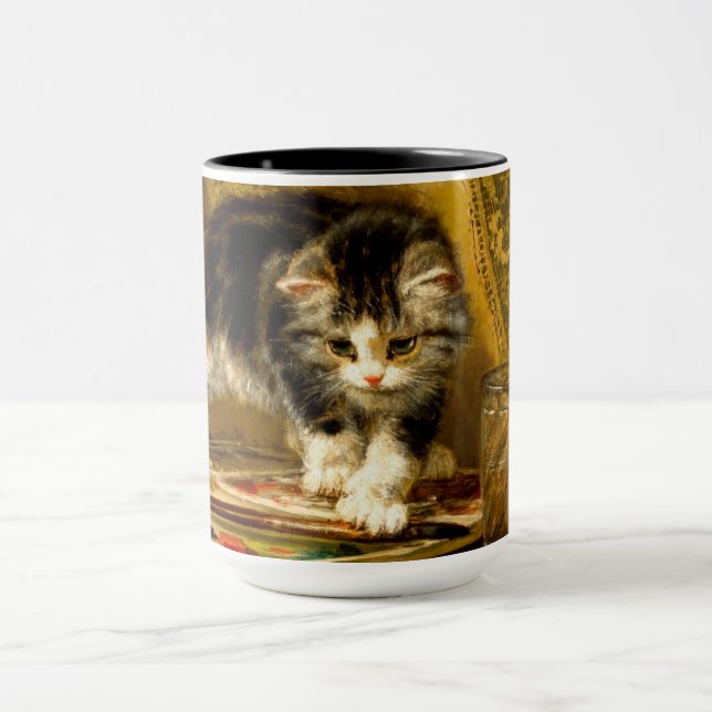 Kitten med färg och penslar mugg (Center)