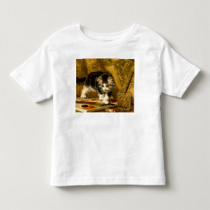 Kitten med färg och penslar t shirt