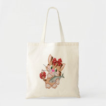 Kitten med Fish Tote Bag