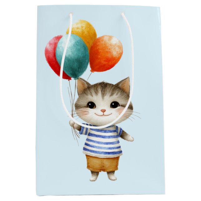 Kitten med födelsedagsballonger | Cute Party Celeb (Framsidan)