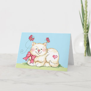 Kitten med Heart Helgkort