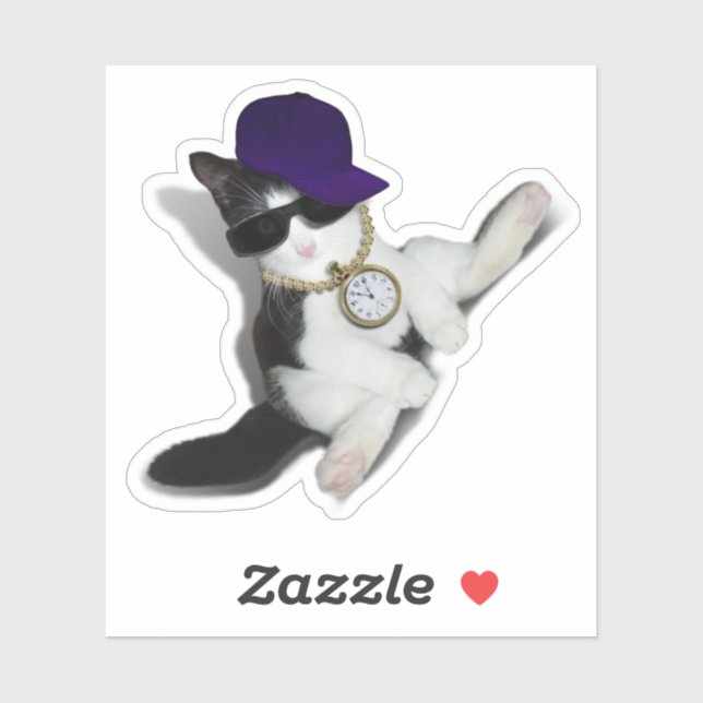 Kitten med kattattityd klistermärken (Ark)