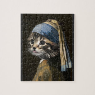 Kitten med Pearl Earring Puzzle Pussel