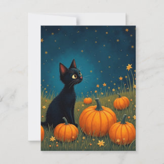 Kitten med Pumpkins Vykort