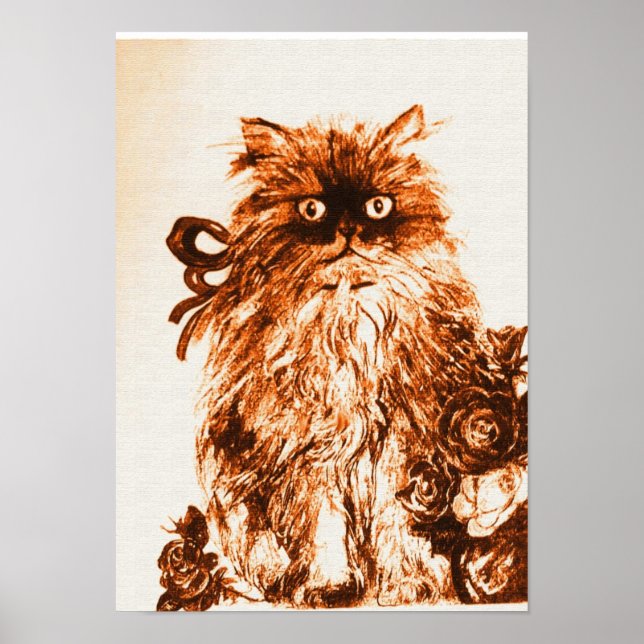 KITTEN MED RO, brun och vit Poster (Framsidan)