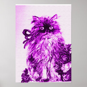 KITTEN MED RO, Lila Violet och White Poster