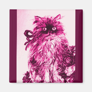 KITTEN MED RO,Rosa Fuchsia White Magnet