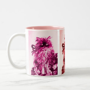 KITTEN MED RO,Rosa Fuchsia White Två-Tonad Mugg