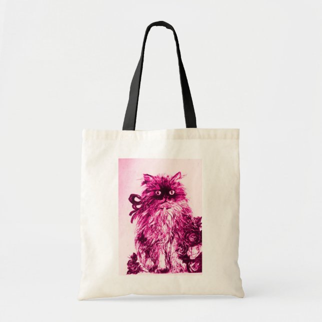 KITTEN MED RO,Rosa Fuchsia White Tygkasse (Framsidan)
