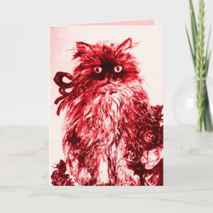 KITTEN MED RÖD ROS, födelsedagen Kort