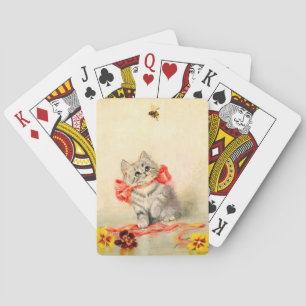 Kitten med rött band casinokort