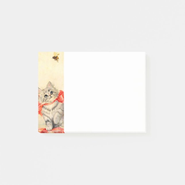 Kitten med rött band post-it block (Framsida)