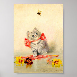 Kitten med rött band poster