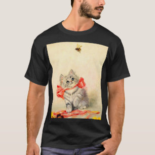Kitten med rött band t shirt