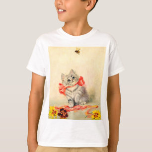 Kitten med rött band t shirt