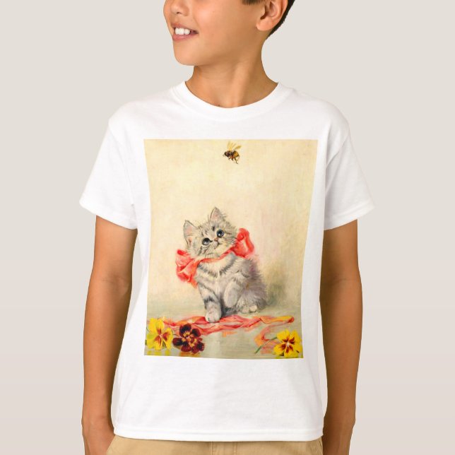 Kitten med rött band t shirt (Framsida)