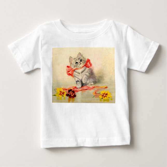 Kitten med rött band t shirt (Framsida)