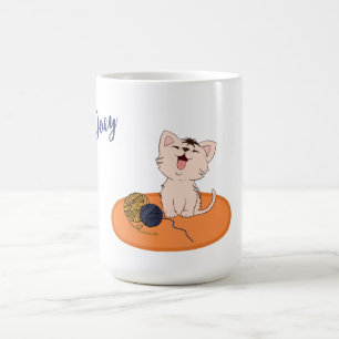 Kitten med Wool Boll Kaffemugg