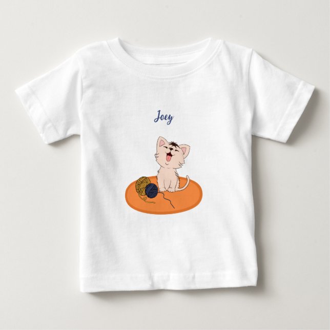 Kitten med Wool Boll T Shirt (Framsida)
