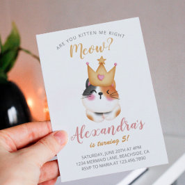 Kitten Meow Rosa Krona Girl Girl Kattunge Birthday