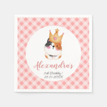 Kitten Meow Rosa Krona Girl Girl Kattunge Birthday