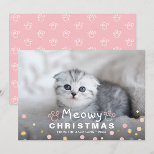 Kitten Meowy jul Pet Cat Tass Photo Julkort