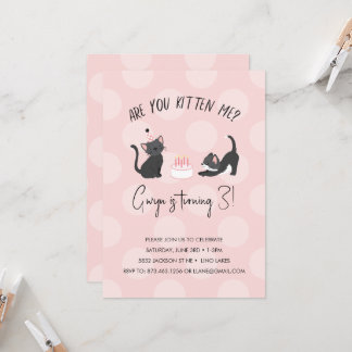 Kitten mig? Bjuddagsinbjudan Inbjudningar
